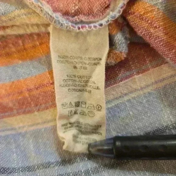 Free People Summer Nights Striped Tunic Cotton Blue Pink Womens Size Medium - Picture 12 of 13